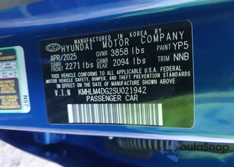 2025 Hyundai Elantra Sel Sport z USA, uszkodzony, nr VIN KMHLM4DG2SU021942